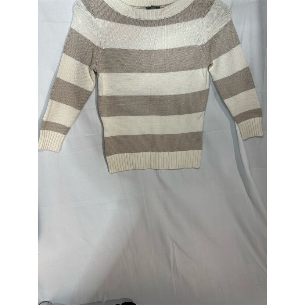 Ann Taylor Women's XS Striped Knit V-Neck Pullover Sweater Multicolor